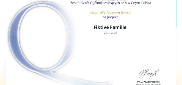 Projekt eTwinning „Fiktive Familie” Projekt eTwinning „Fiktive Familie”